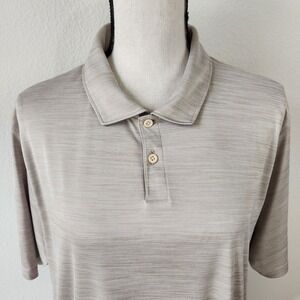 NWOT Oakley Hydrolix Mens Regular Fit XL Heatherd Gray Tan Performance Golf Polo
